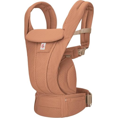 Ergobaby Omni Deluxe Baby Carrier for Newborn to Toddlers 0-48 Months (7-45 lbs) - 4-Position Breathable Mesh Baby Carrier with Ergonomic Support, Storage Pockets, and Sun Hood - Canyon Clay