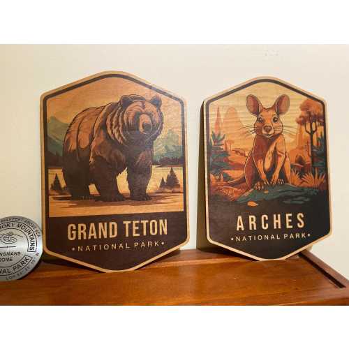 NEW! Animal Edition, National Park Signs for all 63 parks; Yellowstone, Yosemite, Rocky Mountain, Acadia, Glacier, etc.