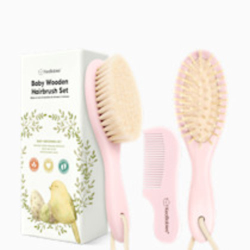KeaBabies Baby Hairbrush Set - Blush