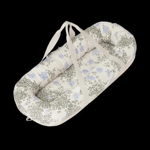 Plumbago satin quilted baby nest, 43x87x16cm