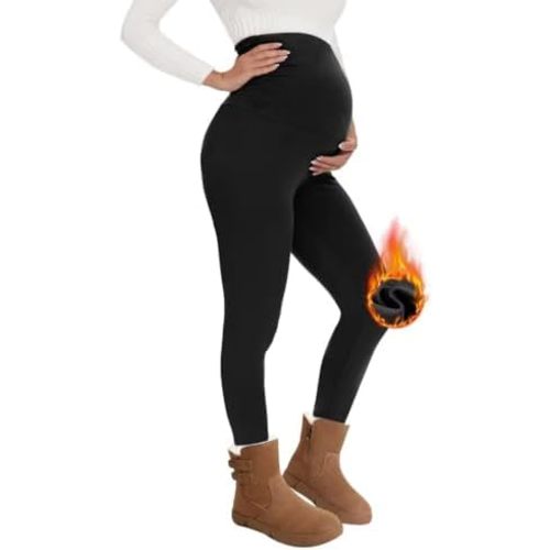 QGGQDD Thermal Maternity Leggings Women's High Waist Pregnancy Leggings Warm Leggings Pregnancy Winter for Home Sports