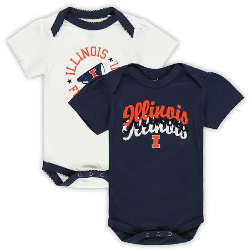 Illinois Fighting Illini Garb Girls Infant Tonya Bodysuit 2-Pack