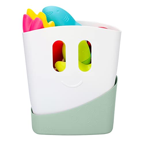 Ubbi Freestanding Bath Toy Organizer with Removable Drying Rack Bin & Scoop - Sage