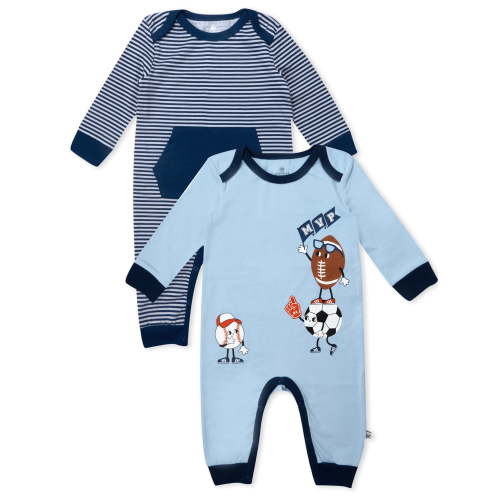 Honest Baby Clothing Organic Cotton Boy or Girl Long Sleeve One Piece Jumpsuit Coverall, Newborn to 24 Months