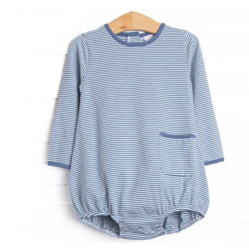 Noah Long Sleeve Pocket Bubble, Steel Blue Stripe – Stitchy Fish