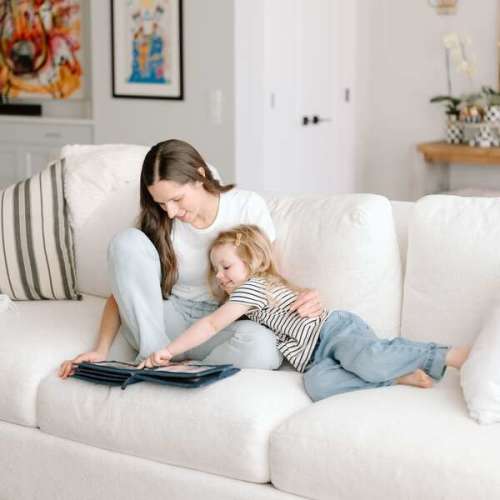 Cuddle Book Soft Photo Album, Denim - Cotton Lane | Maisonette