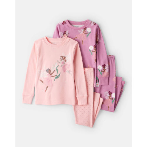 Toddler Girl Fairy Floral 100% Cotton Long-Sleeve Snug Fit 4-Piece Pajamas - Pink/Purple - Carter's | Carter's