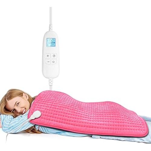 FluffyWarmth Electric Heating Pad for Back, Extra Large 17''x 33'' XXXL for Full Body,Menstrual Period Cramps,Neck Shoulder Back Pain Relief, 6 Heat Settings 4 Timers Heating Pad, Gifts for Women Men