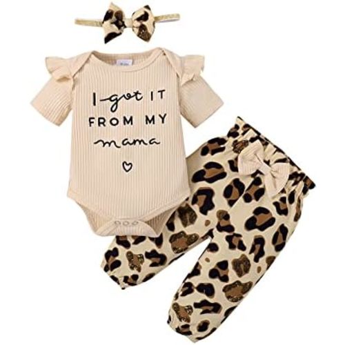 DISAUR Baby Girls Clothes Newborn Infant Baby Girls Outfit Long Sleeve Ruffle Romper Floral Pants Headband Sets 0-18 Months