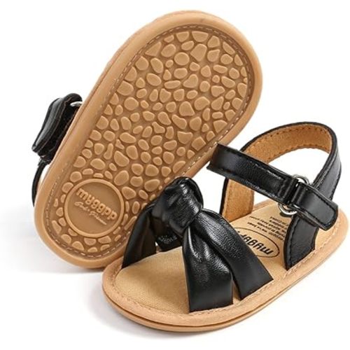 COSANKIM Infant Baby Girls Summer Sandals with Flower Soft Sole Newborn Toddler First Walker Crib Dress Shoes