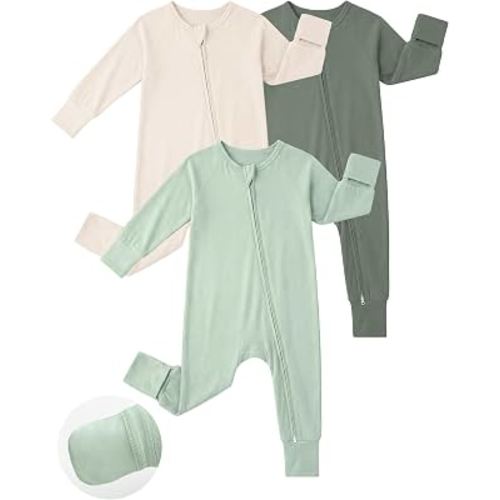 Yoofoss Viscose From Bamboo Baby Pajamas Footless & Footed baby Sleepers, 2-Way Zipper Soft Toddler Romper for Boys Girl