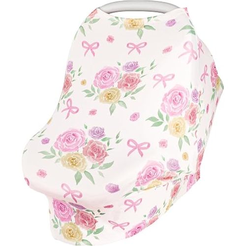 Funda de asiento de automóvil para niños y niñas, toldo transpirable para asiento de automóvil, cubierta ligera de verano para recién nacidos, funda de lactancia y cubierta de carrito de compras, rosa