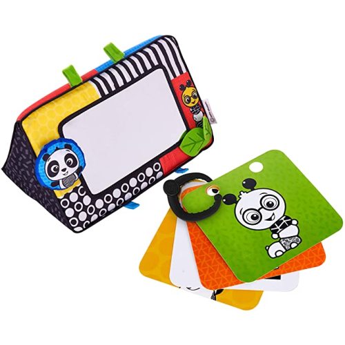 Baby Einstein Flip for Art High Contrast Floor Activity Mirror with Take Along Cards, Tummy Time Play, Newborn+