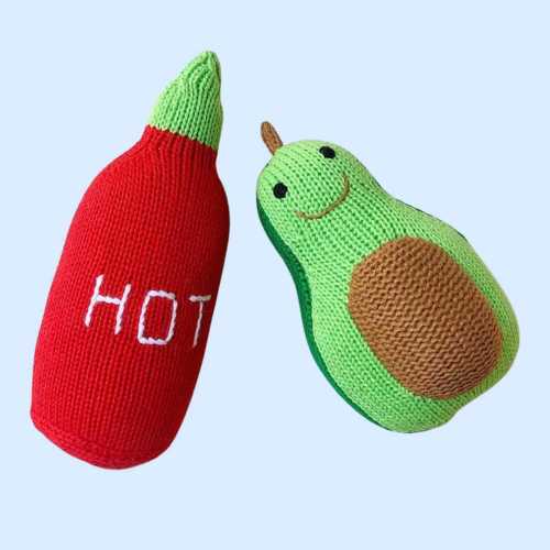 Baby Gift Set - Hot Sauce & Avocado Rattles | Estella