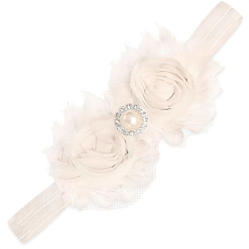 Baby Girl Flower Headband and Hair Accessories - Floral Headpiece with Bows for Newborn and Infant Girls