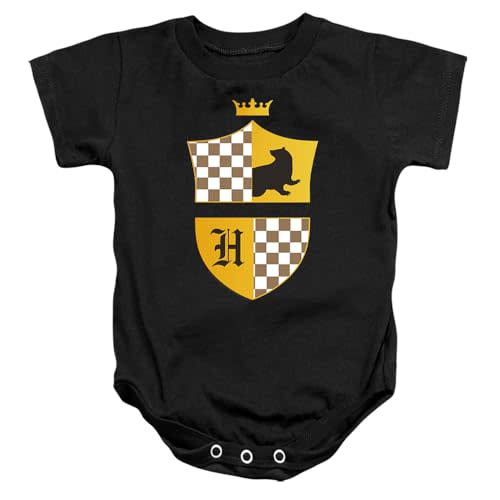 Popfunk Harry Potter Hufflepuff Checkered Shield Crest Unisex Infant Snap Suit for Baby