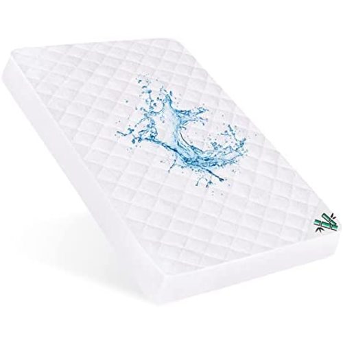 Pack N Play Playard Mattress Pad Cover for Pack and Play Mattress, Premium Bamboo, Smooth & Soft Mattress Covers for Mini / Portable Crib Mattress,White