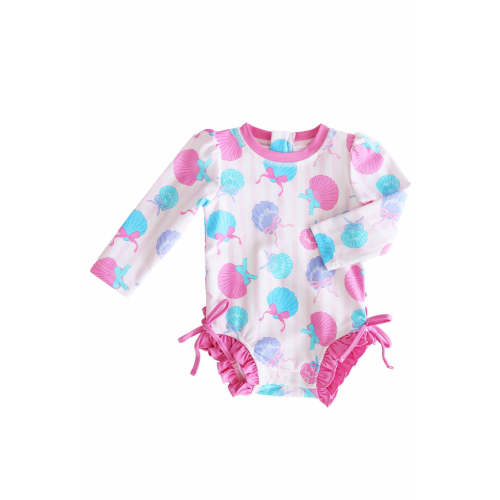 Long Sleeve Rash Guard With Ruffle Bottom | Seaside Sweetie