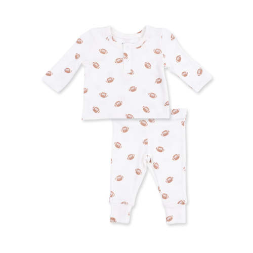 Ribbed Long Sleeve Henley Play Set, Mini Footballs