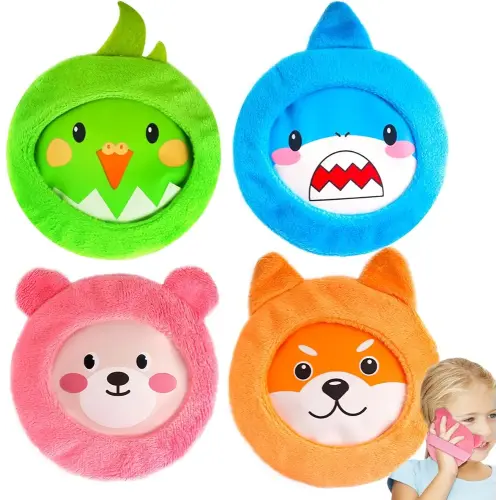 NEWGO Kids Ice Pack for Boo Boos, 4 Pack Hot Cold Packs with 4 Cute Plush Sleeves, Toddler Ice Pack for Kids Injuries, Headache, Wisdom Teeth, Pain Relief