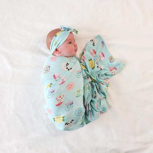 Donuts Swaddle Headband Set