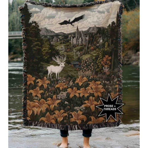 Throne of Glass Terrasen Woven Blanket Abraxos Throne of Glass Merch Sarah J Maas Gifts SJM Merch Booktok Merch Bookstagram TOG Gifts