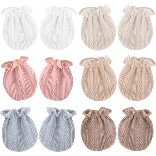 BQUBO Newborn Infant Toddler Mittens No Scratch Cotton Elastic Wrist Gloves Hypoallergenic for 0-6 Months Baby Boys Girls