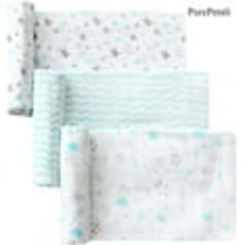 Muslin Swaddle Blankets, 100% Cotton Muslin Blankets, Large Size Baby Receiveing Blankets, Neutral Soft Breathable Baby Blankets - Aqua / 47x47in, 3 Pack