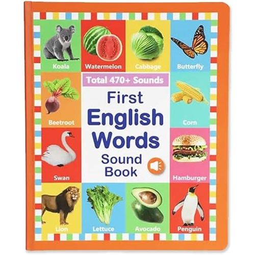First English Words Sound Book, My First English Sound Toy – 470+ Words, 21 Themes, Speak and Spell, Fun Word Game, Juguete Educativo for Educational Language(3-6Y)