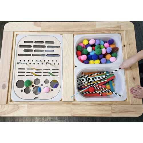Montessori Sensory Bin Insert: Assorted Shapes for IKEA FLISAT Table
