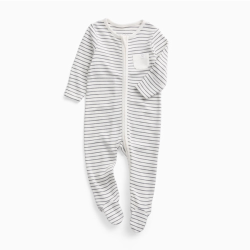 Clever Zip Sleepsuit Grey Stripe / 0-3 M