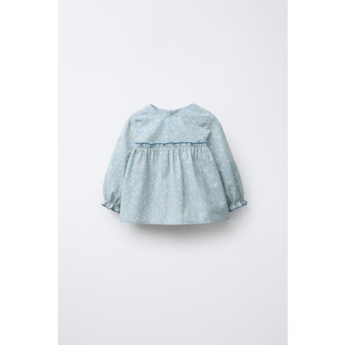 FLORAL PRINT SHIRT - Light blue | ZARA United States