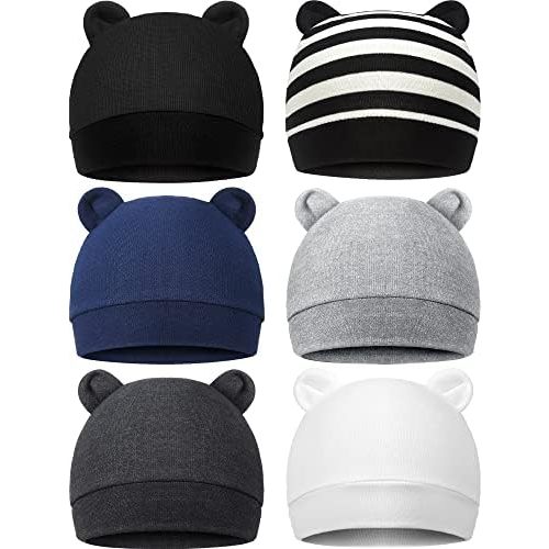 Geyoga 6 Pieces Newborn Baby Hat for Baby Boys Girls