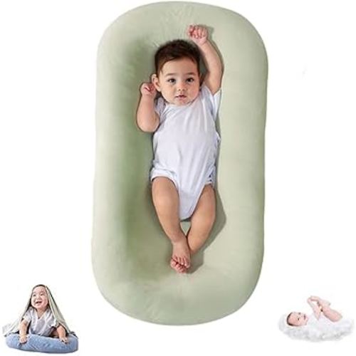 Baby Lounger for Newborn Babies 0-18 Months, Bionic Organic Lounger for Baby, Soft Cotton Breathable Infant Floor Seats & Loungers