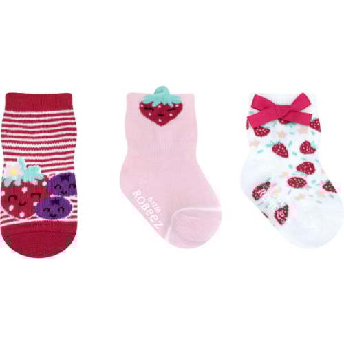 Berry Sweet Girl Bright Pink 3pk Sock - Robeez | Maisonette