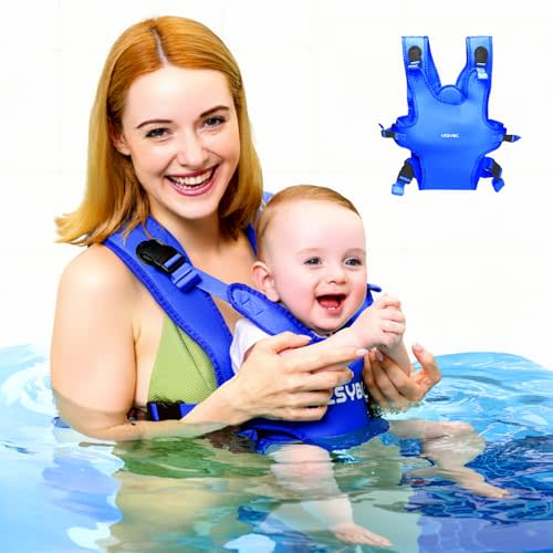 Baby Carrier, Dual-Use Adjustable Baby Sling Support Infant Chest Holder with Drawstring Backpack for Newborn to Toddler 13-33 lbs Swimming Pool Beach Land (Dark Blue)