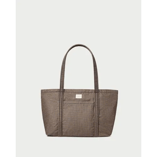 Mira Brown/Black Check Everyday Tote | Totes | Handbags