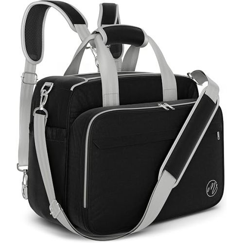 Mellories 4 in 1 Convertible Diaper Bag Tote For Baby Boys and Girls - Converts Into Diaper Backpack, Baby Tote, Stroller Bag and Crossbody Diaper Bag - Black Baby Travel Bag - Gift for Mom