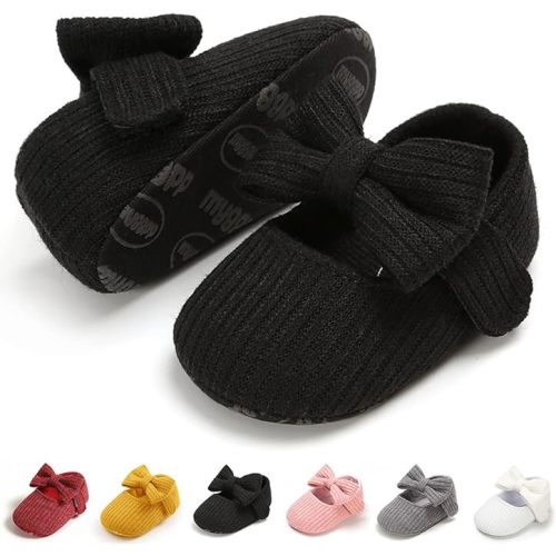 Baby Shoes Mary Jane Flats Non Slip Soft Sole Infant Toddler Sneakers First Walkers Party Christmas Dress Shoes