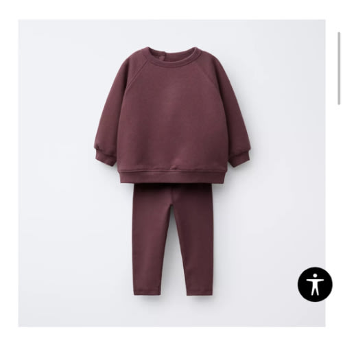 PLAIN SWEATSHIRT AND LEGGING SET - Eggplant | ZARA United States