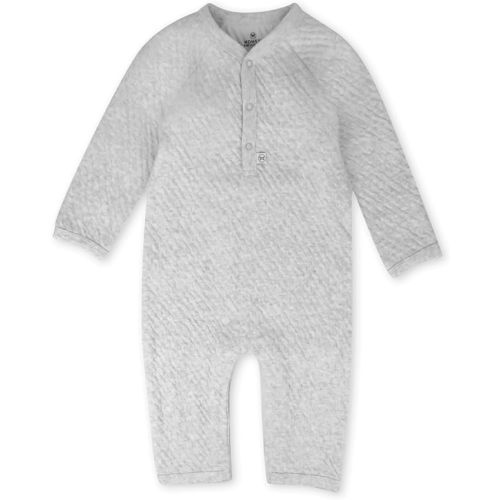 HonestBaby Baby Long Sleeve Center Snap Coverall 100% Organic Cotton for Infant, Baby Boys, Girls