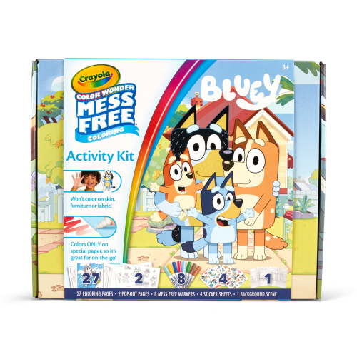 Crayola Color Wonder Bluey Activity Kit, 27 Mess Free Coloring Pgs, 8 Markers, Stickers, Arts & Crafts, Creative Gifts for Toddlers, 3+
