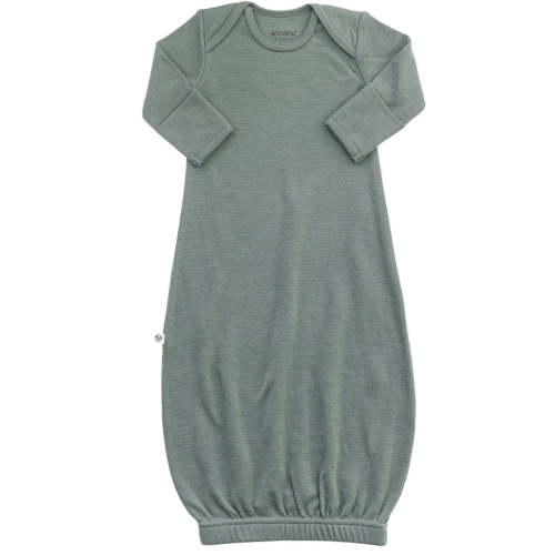 Baby Gown, Merino Wool, 0-6 Months, Sage Default Title