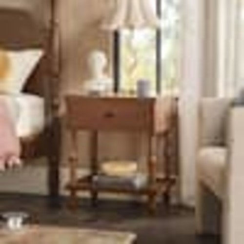 Walker Edison Furniture Company Modern Farmhouse Easy Assembly Dark Brown 1-Drawer 22 in. W Solid Wood Spindle-Detailing Nightstand WEVIV011D2BR1