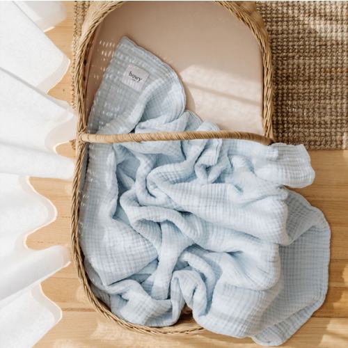 Muslin Bubble Blanket - Powder Blue