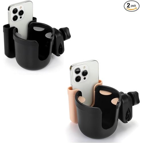 Accmor Wheelchair Cup Holder with Phone Holder, ﻿Universal 360° Rotatable Walker Cup Holder Rollator Scooter Accessory