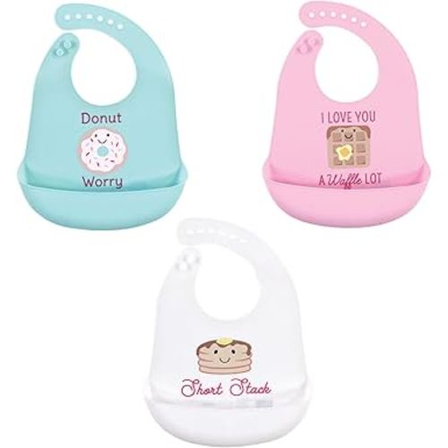 Hudson Baby Unisex Baby Silicone Bibs, Donut, One Size