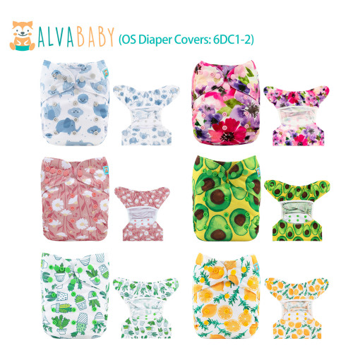 6-Pack Cloth Diaper Covers - One Size Adjustable & Reusable Waterproof Diaper Shells for Prefolds or Fitted Diapers