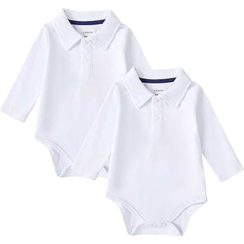 ROMPERINBOX Newborn Baby Boy Collared Onsies Polo Shirt Bodysuit Pique Solid Color Mesh Bubble Short Sleeve Romper Clothes