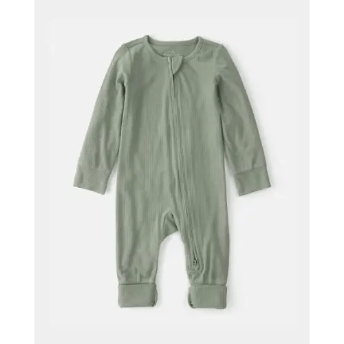 Baby 2-Way Zip PurelySoft Sleep & Play Pajama - Green | Carter's